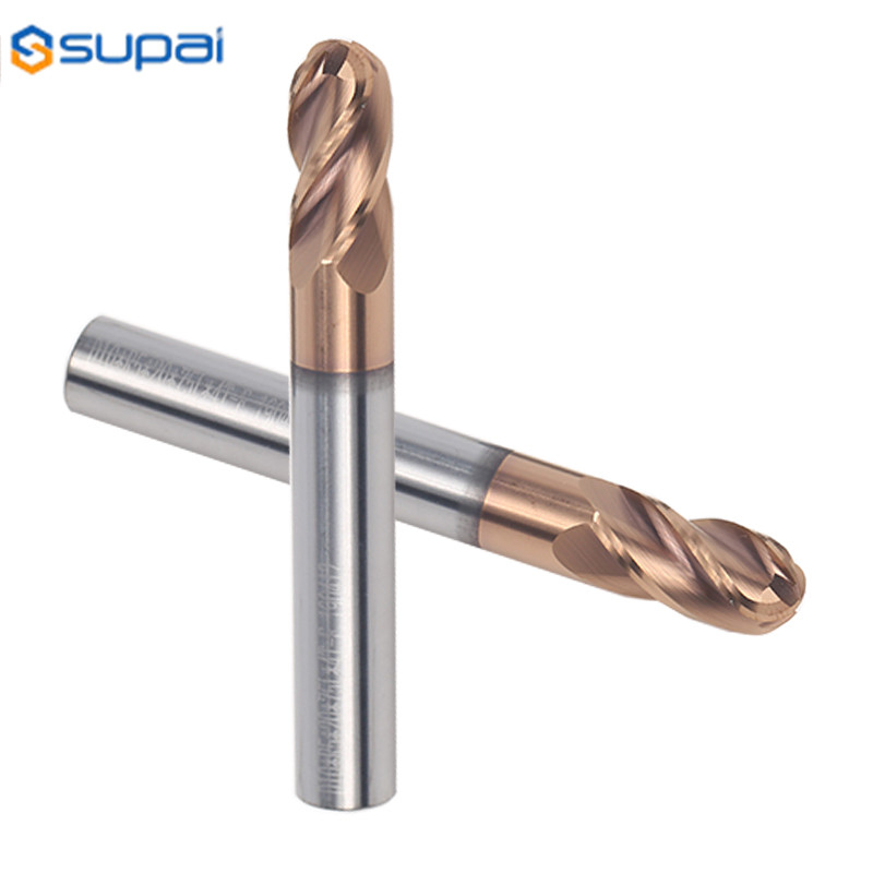 Tungsten Carbide Ball Nose End Mills CNC Machine Milling Cutter For Metalworking